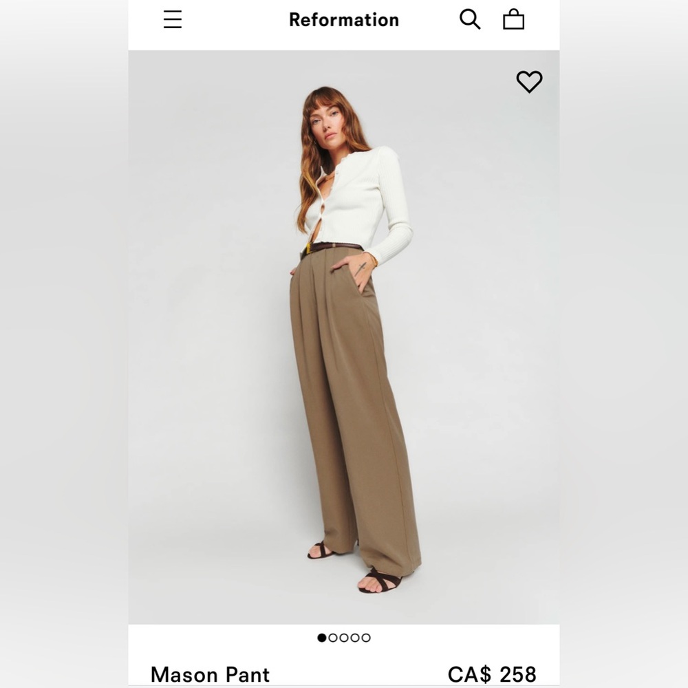 Reformation Mason Pant, size 8